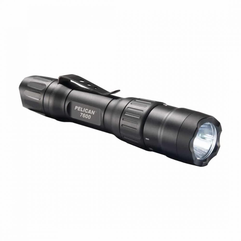 Pelican Products 7600 Rechargeable Tactical Flashlight - 3 LED Color Modes - Tactical & Duty Gear